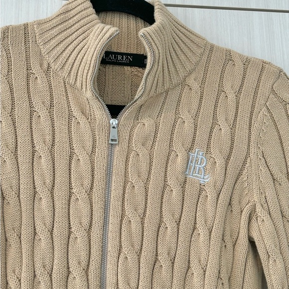 Ralph Lauren Cable Knit Zip Sweater - Picture 3 of 5